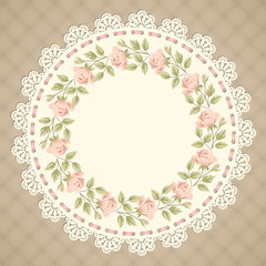 Vintage card with lace doily