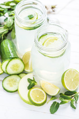 Cucumber and lime refreshing drink