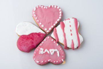 A cake in the shape of a heart for Valentines, Anniversaries, an