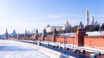 Moscow Kremlin winter view, Russia - obrazy, fototapety, plakaty