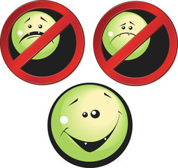 Set of smile icons "do and don't".