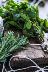 Aromatic herbs and spices from garden