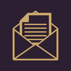 The mail icon. Open Envelope symbol