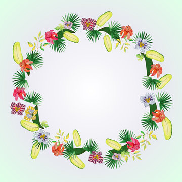 watercolor floral elements set - illustration