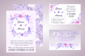 watercolor wedding invitation - illustration