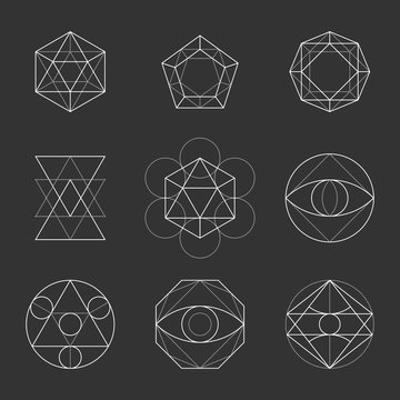 Sacred Geometry Shapes. Spirituality, Alchemy, Religion, Hipster