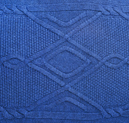 Blue Knitted Fabric Texture, Background
