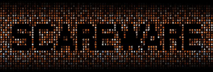 Scareware text on hex code illustration