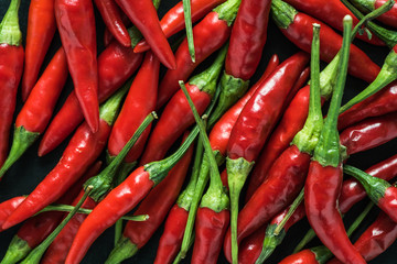 Hot chili peppers food background