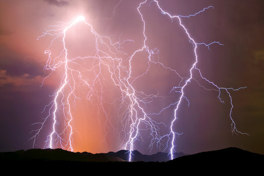 Lightning storm, Arlington, Arizona, America, USA