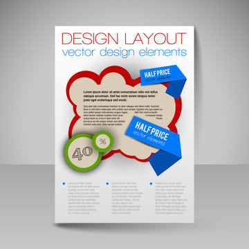 Editable vector template of flyer for business brochure, present