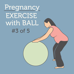 A Beautiful Young Lady doing her Daily Pregnancy Exercise with a Sweet Fitness Ball