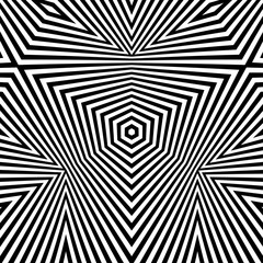 Black and White Abstract Striped Background. Optical Art. 3d Vector Illustration.
