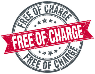 free of charge red round grunge vintage ribbon stamp