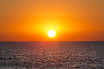 Fototapeta na wymiar bright sunset over the Mediterranean sea