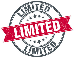 limited red round grunge vintage ribbon stamp