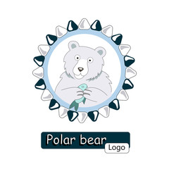 logo polar bear with a fish in its claws