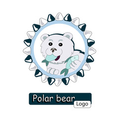 logo polar bear with a fish in its claws