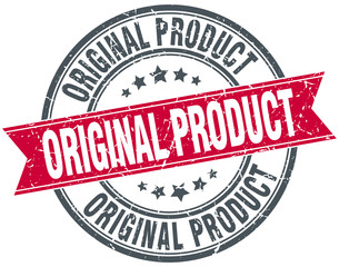 original product red round grunge vintage ribbon stamp