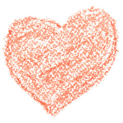 Crayon orange heart