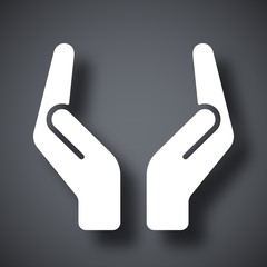 Vector two protecting hands icon