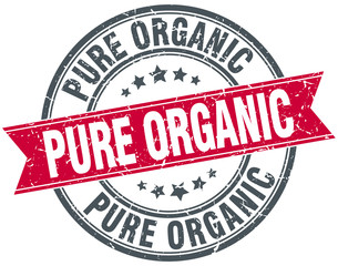 pure organic red round grunge vintage ribbon stamp