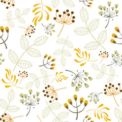 Vector seamless pattern floral elements