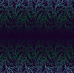 Fototapeta na wymiar The stylized image of branches and flowers - ornament.