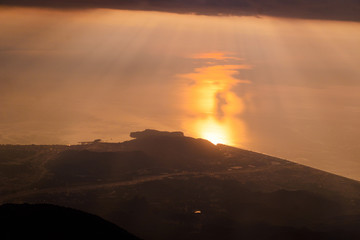 View from the mountain at sunrise