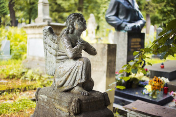 Obraz premium Lychakiv Cemetery in Lviv, Ukraine. Tombstone