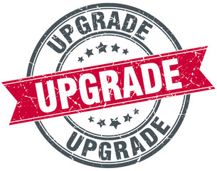 upgrade red round grunge vintage ribbon stamp