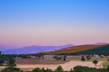 Fototapeta na wymiar view of mountains across the plain