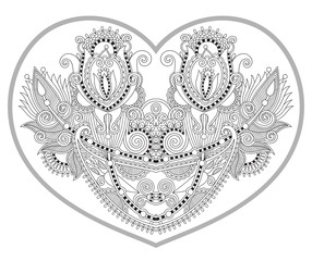 heart shaped pattern for adult and older children coloring book