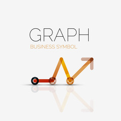 Abstract logo idea, linear chart or graph  business icon. Creative vector logotype design template