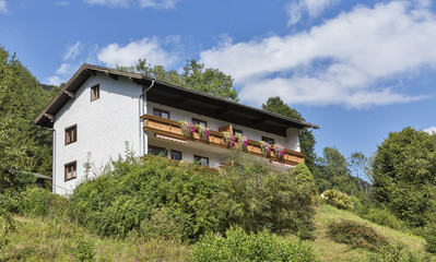 Fototapeta na wymiar Typical Alpine architecture in Austria