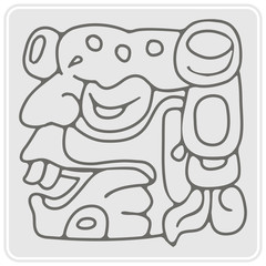 monochrome icon with American Indians relics dingbats characters for your design