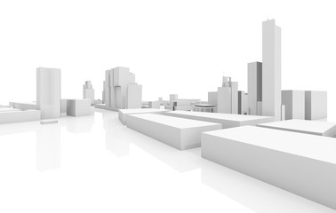 Abstract modern cityscape isolated 3 d model