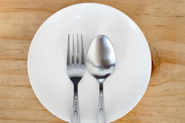 Dining set on wooden table