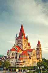 Foto op Plexiglas Kerk van Sint Franciscus van Assisi in Wenen © sborisov