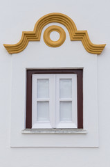Vintage, ornamental, Portuguese, Traditional window. Close-up.