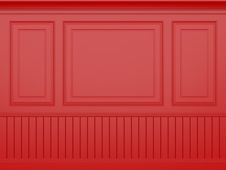 classic red wall ,3d render 