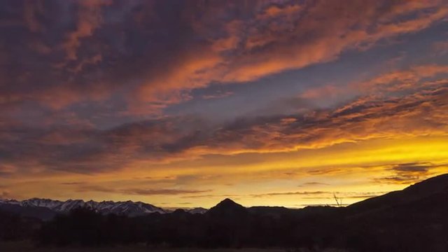 4K time lapse of sunset at the beach along the Pacific coast in Patagonia