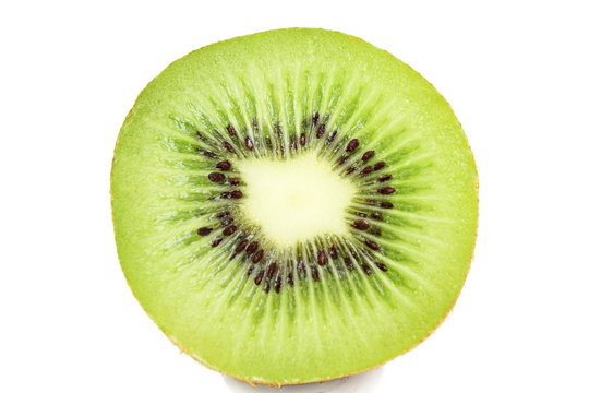 Kiwi fruit  slice isolated on white background