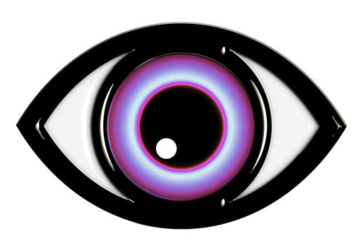 Eye icon in colour with catch light isolated on white