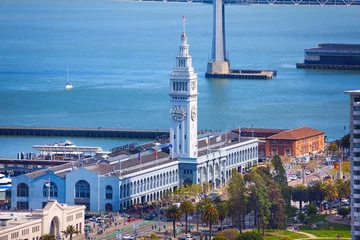 Poster Ferry port pier tower building in San Francisco © Sergey Novikov