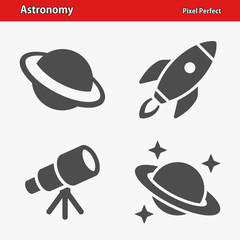 Astronomy Icons. Professional, pixel perfect icons optimized for both large and small resolutions. EPS 8 format.