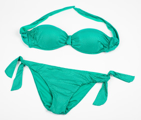 Green shiny bikini isolated - 101645902