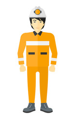 Confident miner in hardhat.