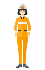 Confident miner in hardhat.