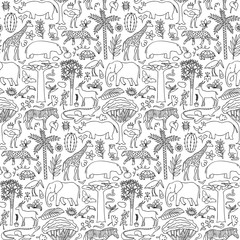 Hand drawn Africa seamless pattern